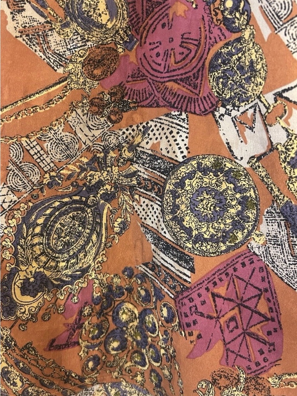 Lush Boho Medallion Print Racerback Tank Orange Purple Swing Top Size M - Picture 6 of 7